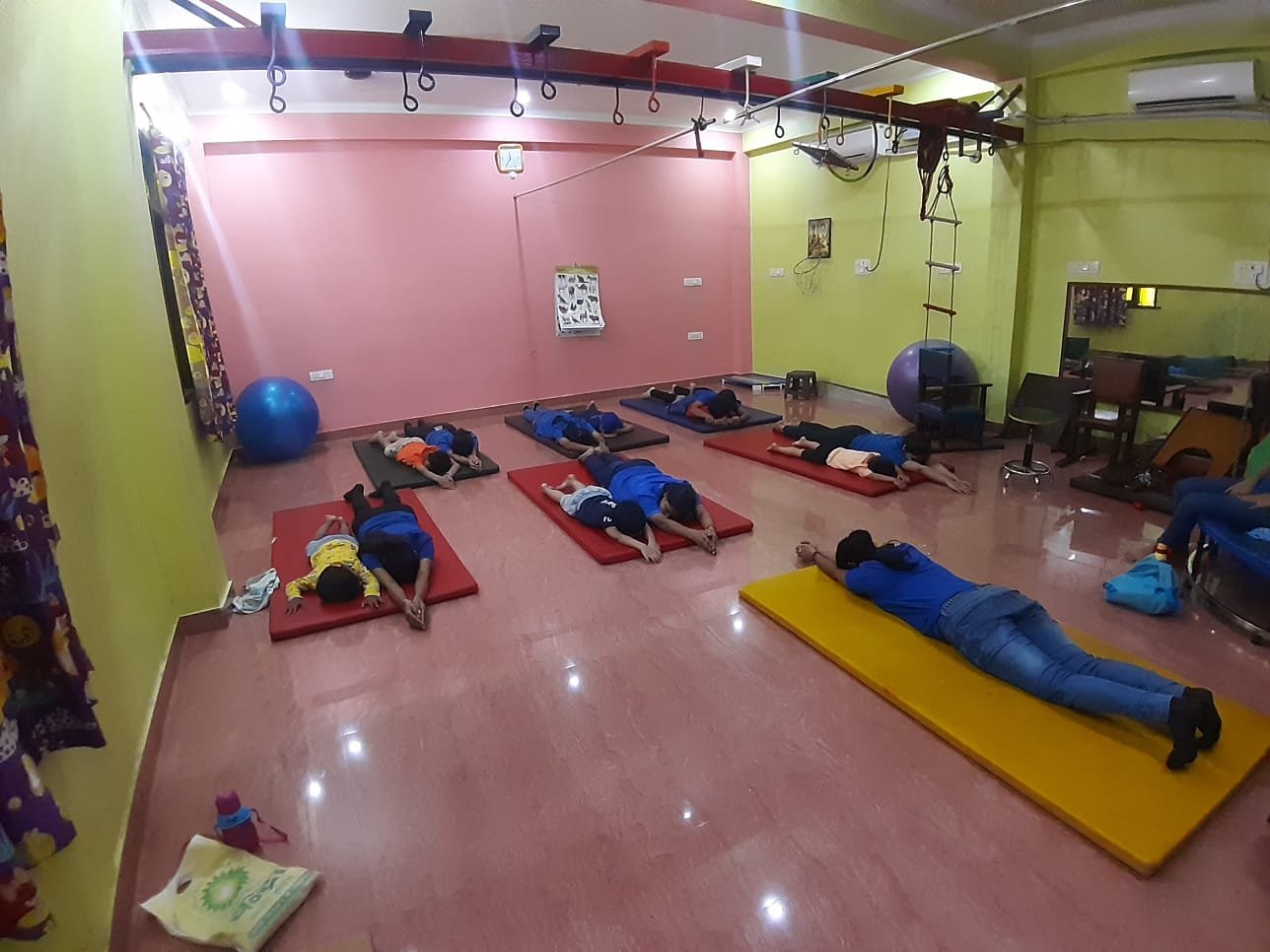 yoga in group session