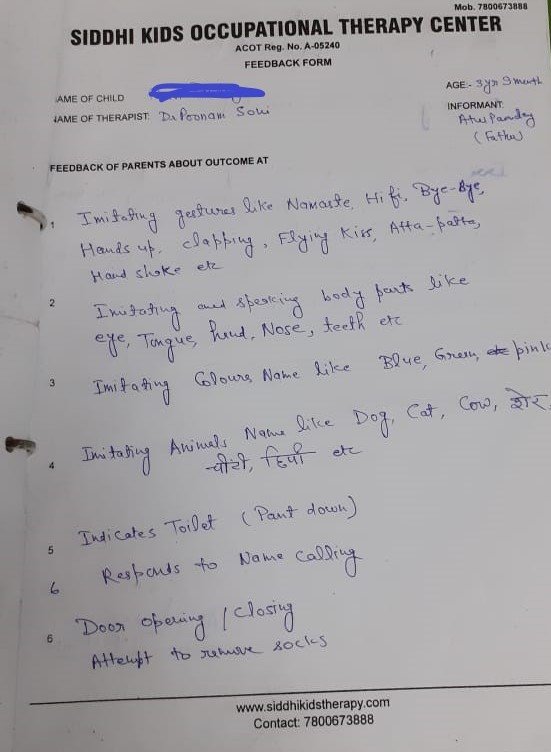 pediatric therapy session