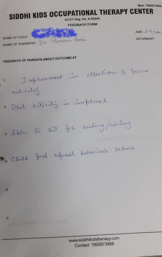 therapy progress child